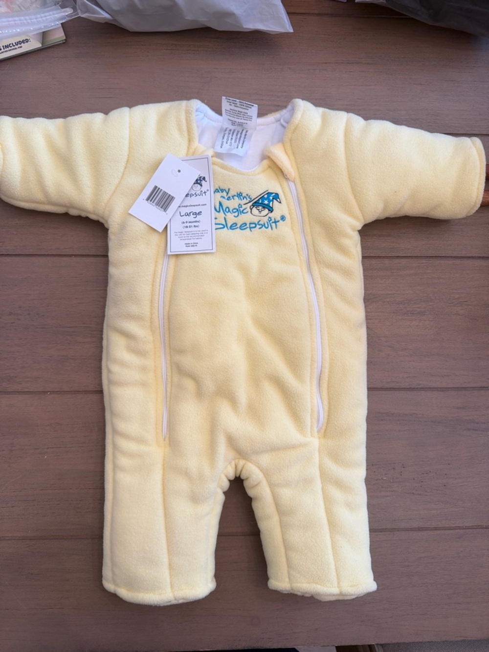Magic Merlin Baby Merlin Sleepsuit in Pale Yellow NEW
